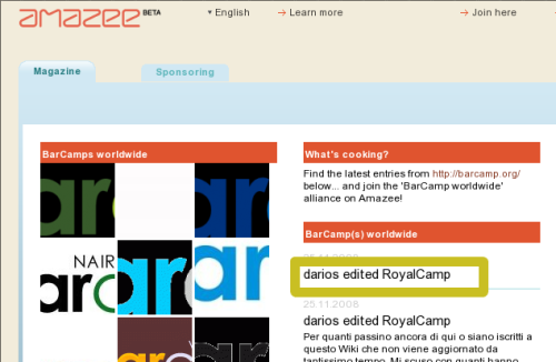 Ricerca RomeCamp2008 in Google