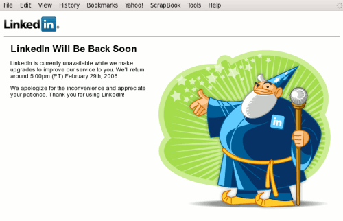 clicca per ingrandire LinkedIn è giù